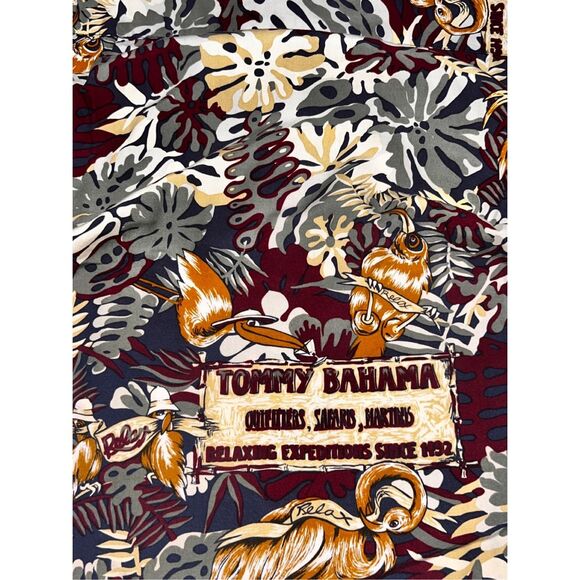 Tommy Bahama Rayon Hawaiian Birds Button Up Shirt Size Large #13 - Picture 5 of 7